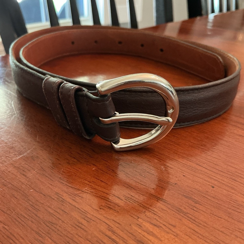 Coach Women's Medium Brown Leather Belt